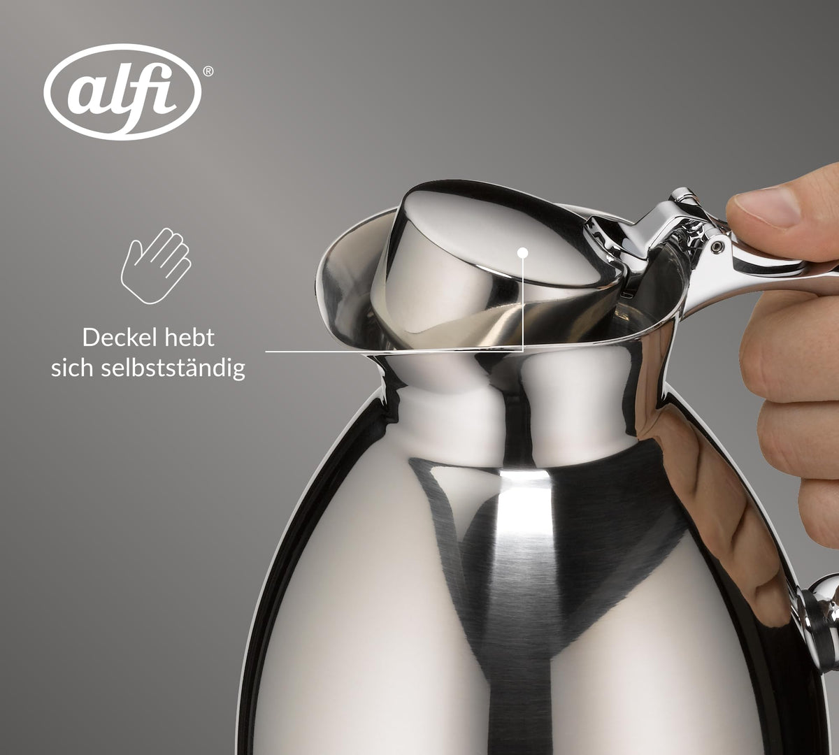 Hotello Stainless Top Thermal Carafe by Alfi – 20.3 Ounces, 0.6 liters, Stainless Steel, Stainless, Model 557000060