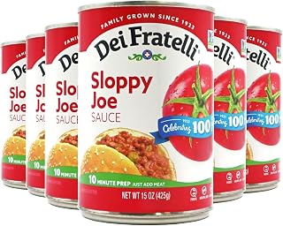 Dei Fratelli Sloppy Joe Sauce (15oz - 6 pack) - Vine-Ripened Tomatoes - No Water, No Corn Syrup, Non GMO, Gluten-Free