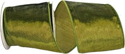 Reliant Ribbon Designer Plush Velvet Elite Wired Edge Ribbon, 4 Inch X 5 Yards, Olive