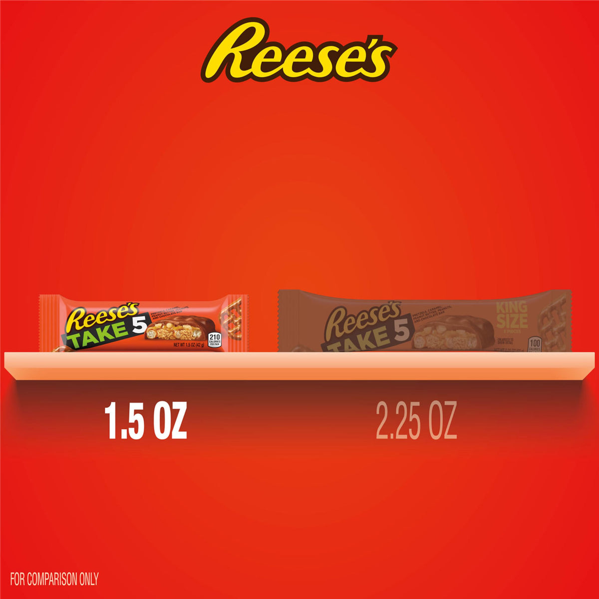TAKE 5 Pretzel by Reese's – 1.5 Ounce (Pack of 18), Pack of 18, Model 20034000386455
