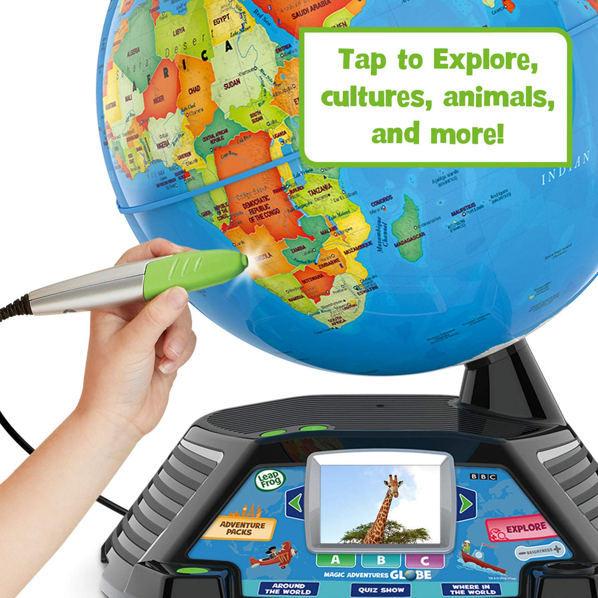 Magic Adventures Globe (Frustration Free Packaging) by LeapFrog – 11" x 10" x 14", Plastic, Blue, Model 80-605401