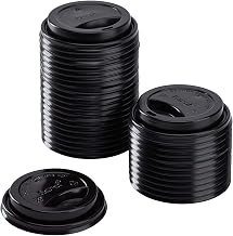Karat C-KDL516B Sipper Dome Lid for Hot Cups (Fits 10 oz to 24 oz Capacity), Black (Case of 1000)