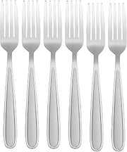 Oneida Jordan Dinner Forks Silverware Set for 6, Flatware | sandblasted finish, platinum trim | dishwasher safe | cutlery set for kitchen and dining, utensil set