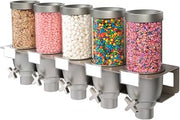 Rosseto EZ534 5-Container Spice and Powder Wall Mount Dispenser, 0.65-Gallon