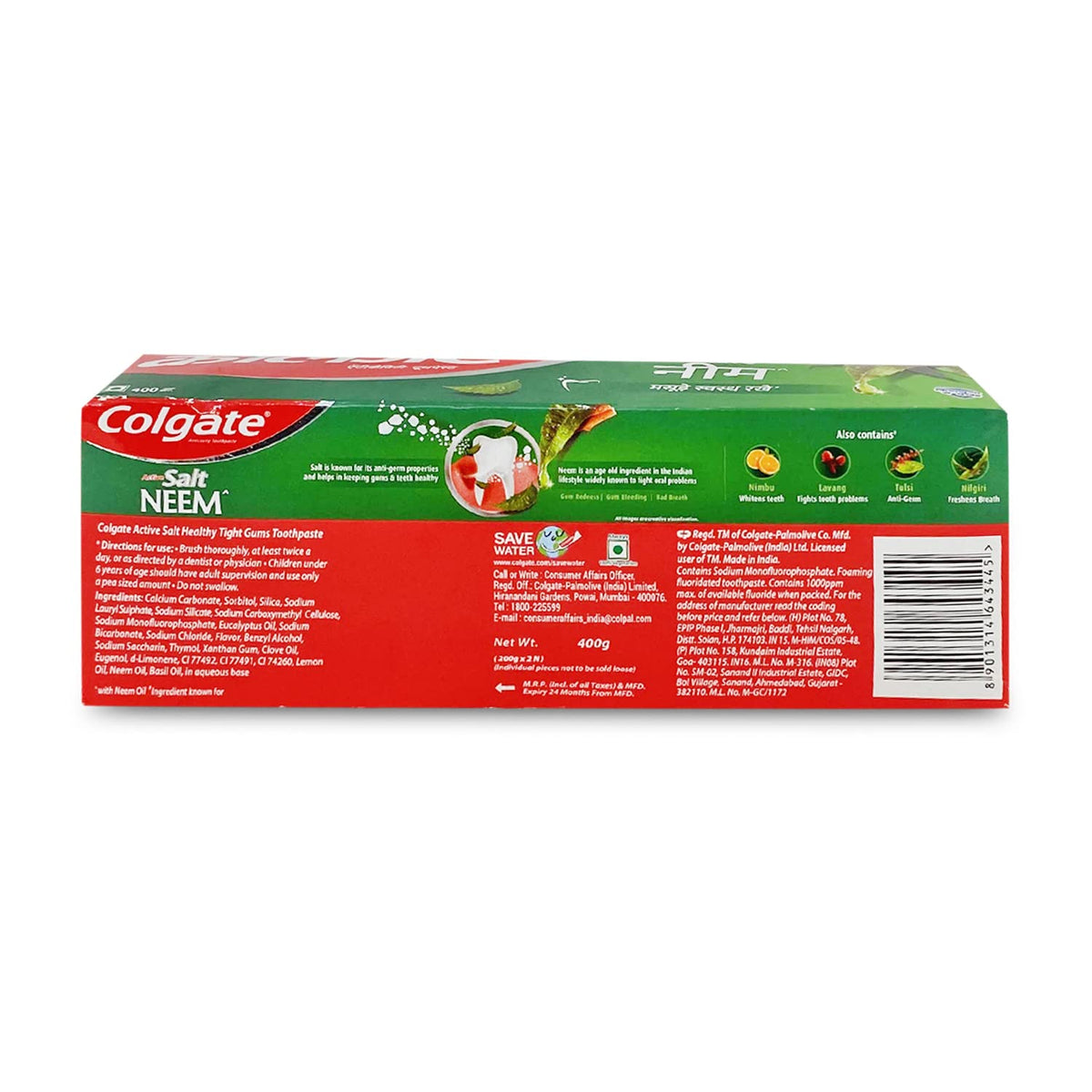 Active Salt Neem Toothpaste-400G (Family Pack) by Colgate – 14.1 Ounce (Pack of 1), Model 61022556
