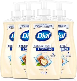 Dial Antibacterial Liquid Hand Soap, Shea Butter, 11oz, 4-Pack