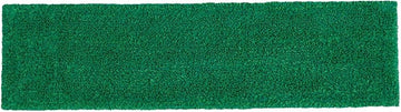 Rubbermaid Commercial Products 18 inch Adaptable Flat Mop Microfiber Pad Green for Janitorial/Professional Cleaners and Light-Duty Cleaning/Mopping with Tab/Pocket Functions