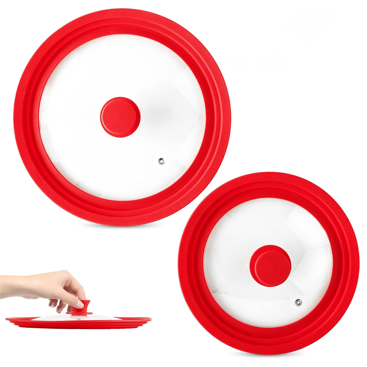 Modern Innovations Red / 7 to 12 Inch / Pot,Pan,Pans,Can Lids