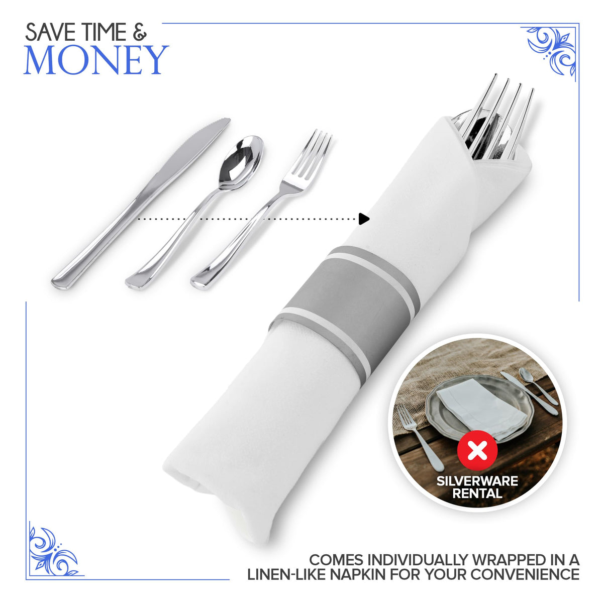 Stock Your Home 100 Count / Silver / Formal Spoons