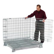 Wire Mesh Folding Open-Top Container by Global Industrial – Wire Mesh 2x2, Gray, Model 239342