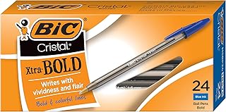 BIC Cristal Xtra Bold Ballpoint Pen, Bold Point (1.6mm) For Vivid And Dramatic Lines, Blue, 24-Count (Pack of 18, 432 Count Total)
