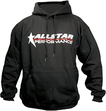 Allstar Performance ALL99913M Black Medium Embroidered Hooded Sweatshirt with Large Logo Across The Chest