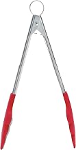 Browne & Co Cuisipro 12-Inch Silicone Tongs with Teeth, Red