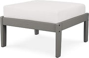 Polywood Braxton Ottoman, Slate Grey/Textured Linen