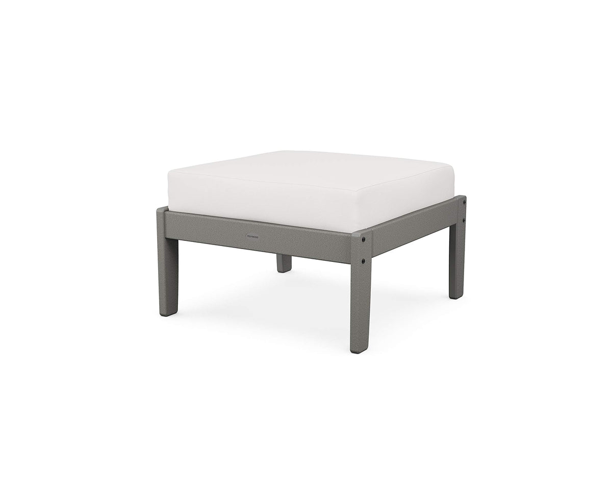 ® Braxton Ottoman by Polywood – High-density Polyethylene, Slate Grey / Textured Linen, Model 4500-GY152939