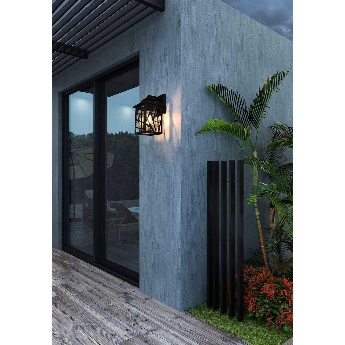 Clifford One Light Outdoor Wall Sconce Black by Lighting Design – Iron, Black