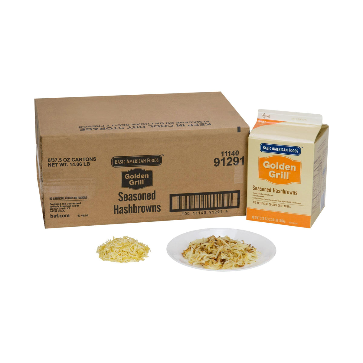 Golden Grill Hashbrown Potatoes -- 6 Case 2.34 Pound by Basic American Foods – 37.49 ounces (per unit), Pack of 6, Model 91291