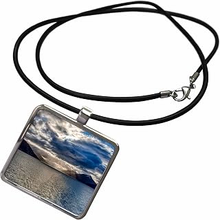 Chile, Tierra del Fuego National Park. Sunbeams on Beagle Channel. Necklace With Rectangle Pendant