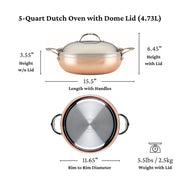 CopperBond Collection - Copper Dutch Oven by Hestan – 5 Quarts, Copper, Model 31711