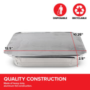 Stock Your Home 30 Pack w/ Lids / Silver / With Lids Disposable Cookware