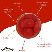 Whole Tomatoes No Salt Added - 14.5oz - 12 pack by Dei Fratelli – 14.5 Ounce (Pack of 12), Pack of 12