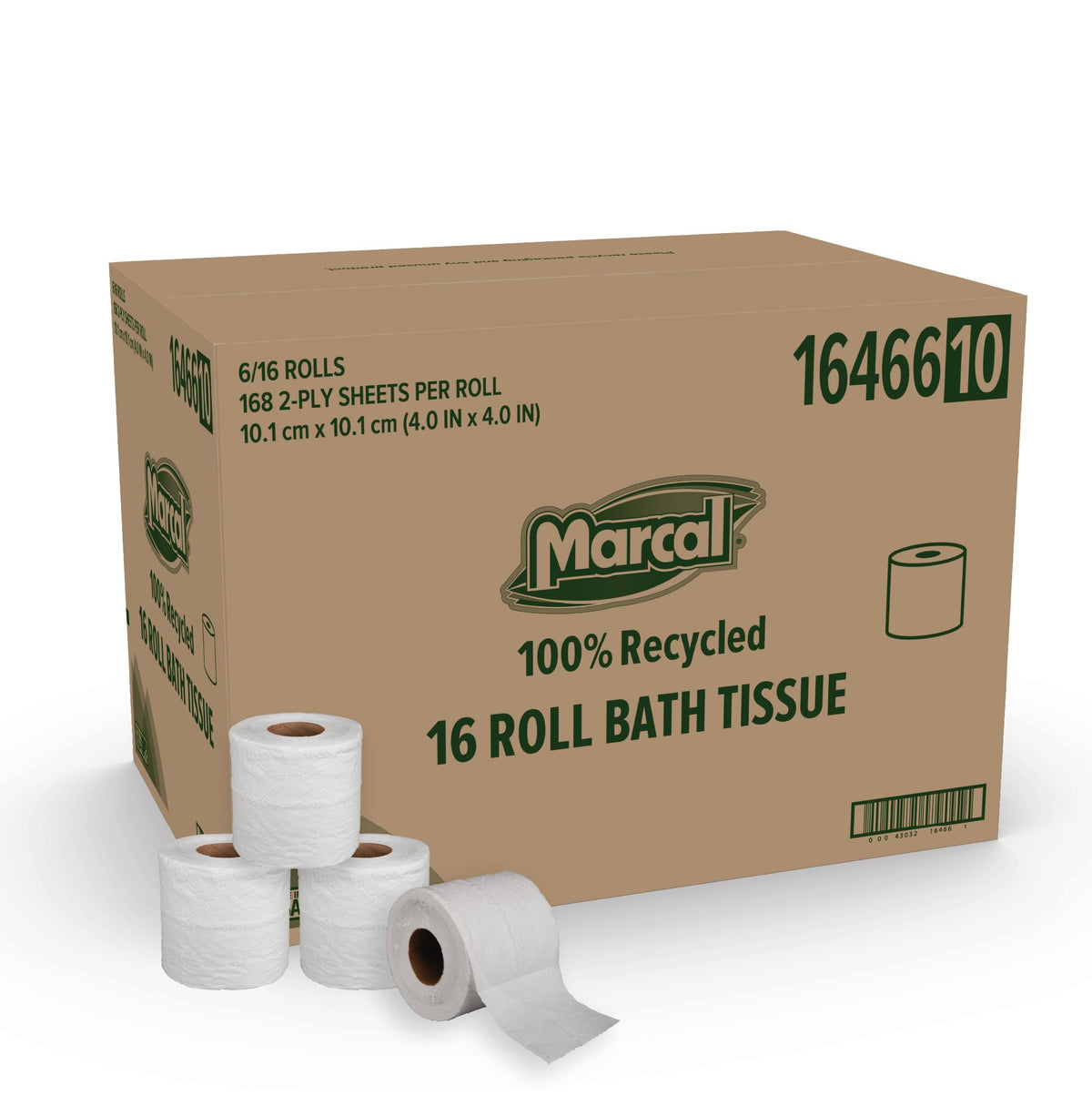 Kidcarpet Toilet Paper by Marcal – 168 Count (Pack of 96), Paper, White, Model 16466CT