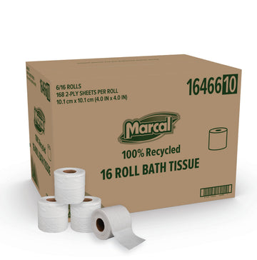 Kidcarpet Toilet Paper by Marcal – 168 Count (Pack of 96), Paper, White, Model 16466CT