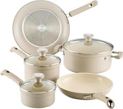 Farberware TrueCook Ceramic Plus Nonstick Pots and Pans Set, 12pc, Taupe