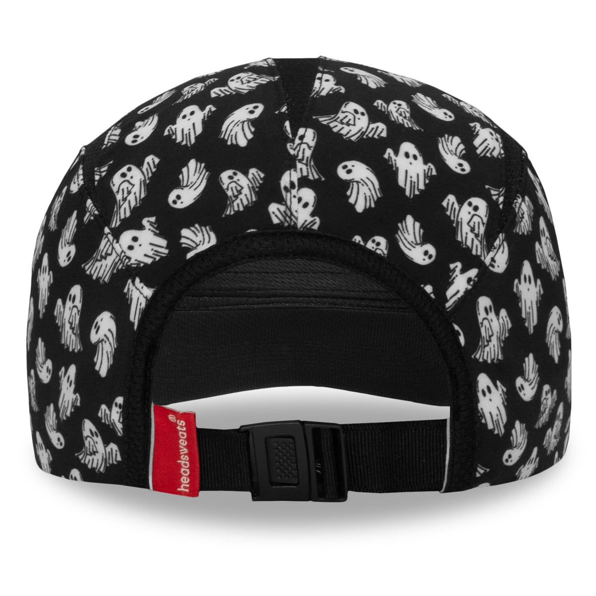 Ghostly Halloween Running Hat by Headsweats – Polyester, Black/Ghost