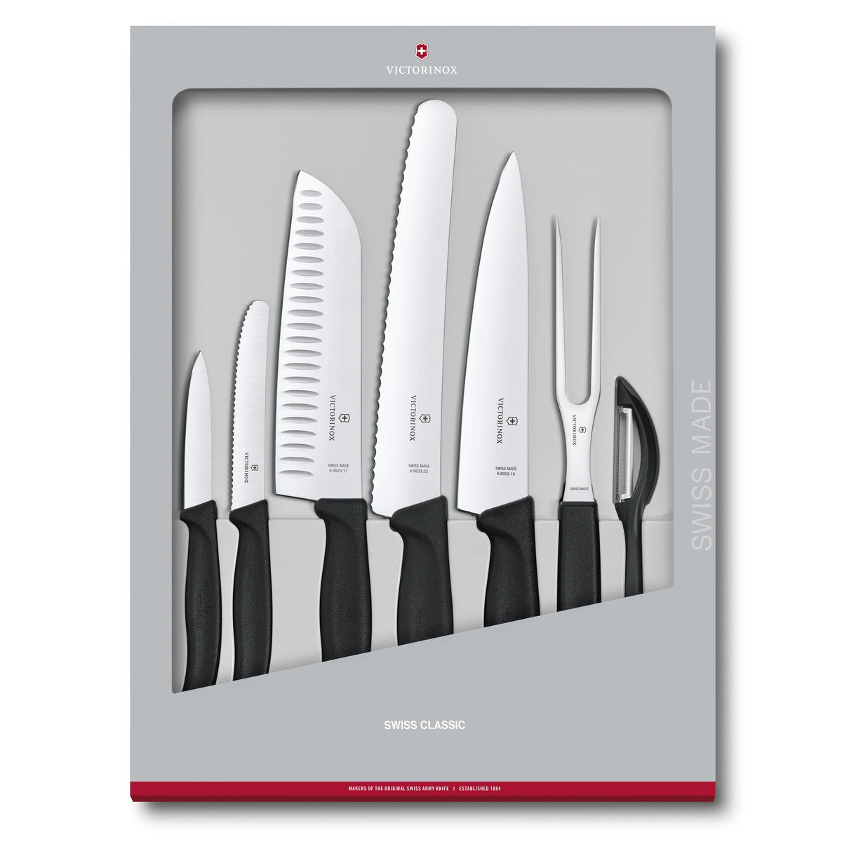 Swiss Classic 7-Piece Knife Set Black by Victorinox – 10", Stainless Steel, Black, Model 6.7133.7G