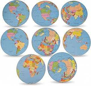 Fun Express Jumbo Globe Cutouts - VBS Vacation Bible School Supplies/Decor- Educational and Learning Activities for Kids - 8 Pieces - Assorted