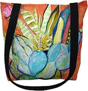 Betsydrake TY754G 18 x 18 in. Cactus I Tote Bag - Large Black