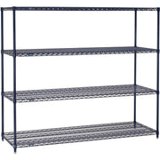 5 Tier Wire Shelving Starter Unit by Nexel – 5, Blue Epoxy, Model 24608N5