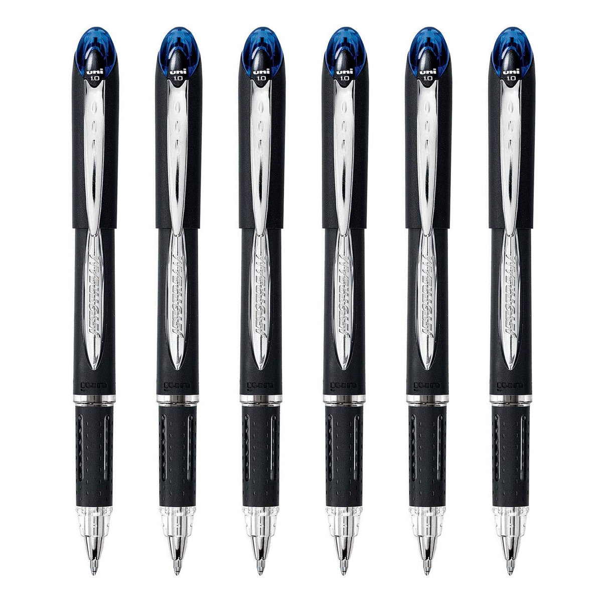 Jetstream Rollerball Pen by Uni-Ball – 6 Count (Pack of 1), Plastic, Blue, Model SAN3392