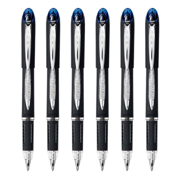 Jetstream Rollerball Pen by Uni-Ball – 6 Count (Pack of 1), Plastic, Blue, Model SAN3392