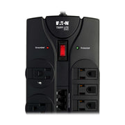 Eaton Flat Plug Surge Protector TV & Phone Ports by TRIPP LITE – 12 Outlets, Plastic, Black, Model TLP1208TELTV