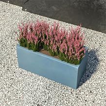 LeisureMod Bloom Rectangular Planter – Fiberstone + MgO Clay, 9–16″ – Mid-Century Modern Box Planter with Drainage, Weather-Resistant for Indoor/Outdoor Use