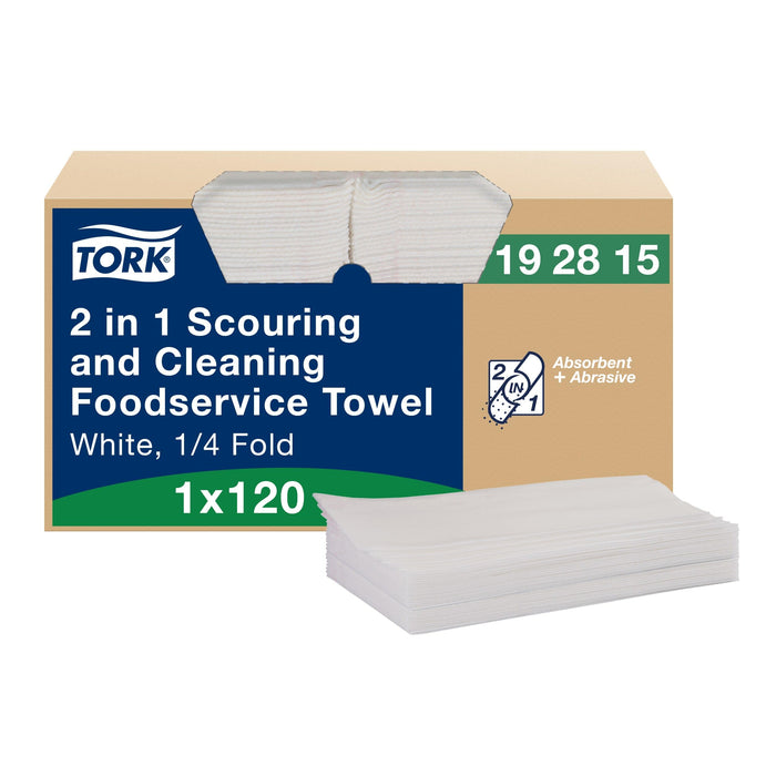 Tork 2-In-1 Scouring and Cleaning Towels White, 1 Pack x 120 Sheets, 192815