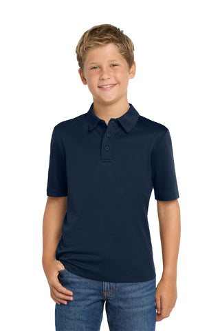 Youth Silk Touch Performance Polo Navy by Port Authority – Medium, Polyester, Navy, Model SNM-721553