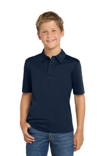 Youth Silk Touch Performance Polo Navy by Port Authority – Medium, Polyester, Navy, Model SNM-721553