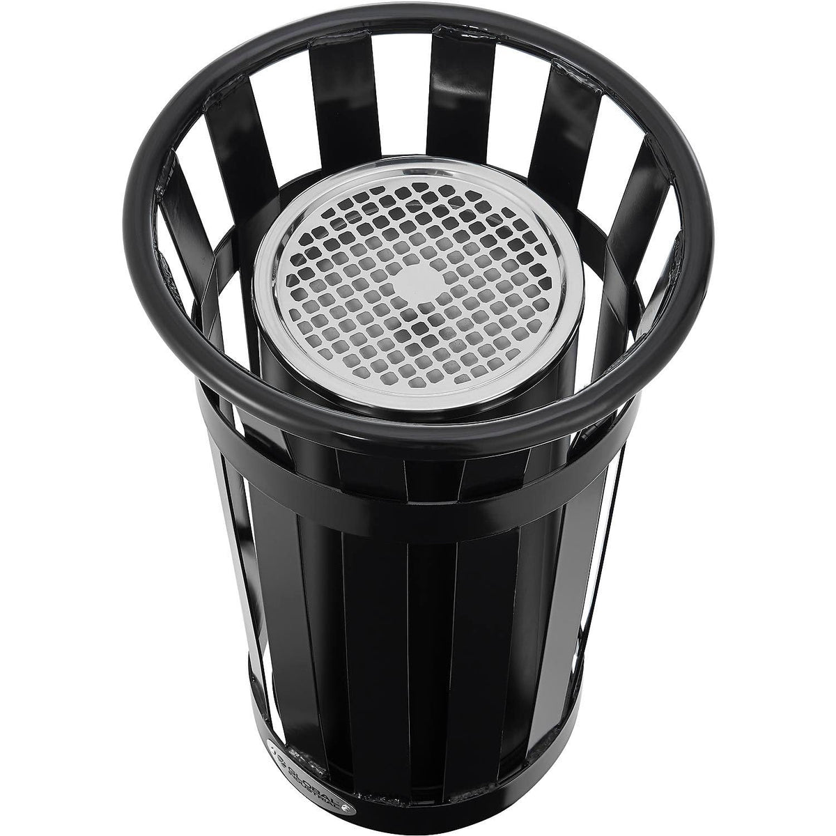 Slatted Steel Outdoor Ashtray by Global Industrial – 13 Gallon, Steel, Black, Model M2000