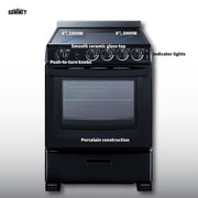 Summit 24” Electric Smooth Top Range by Summit Appliance – 2.9 cubic_feet, Stainless Steel, Black, Model REX2431BRT