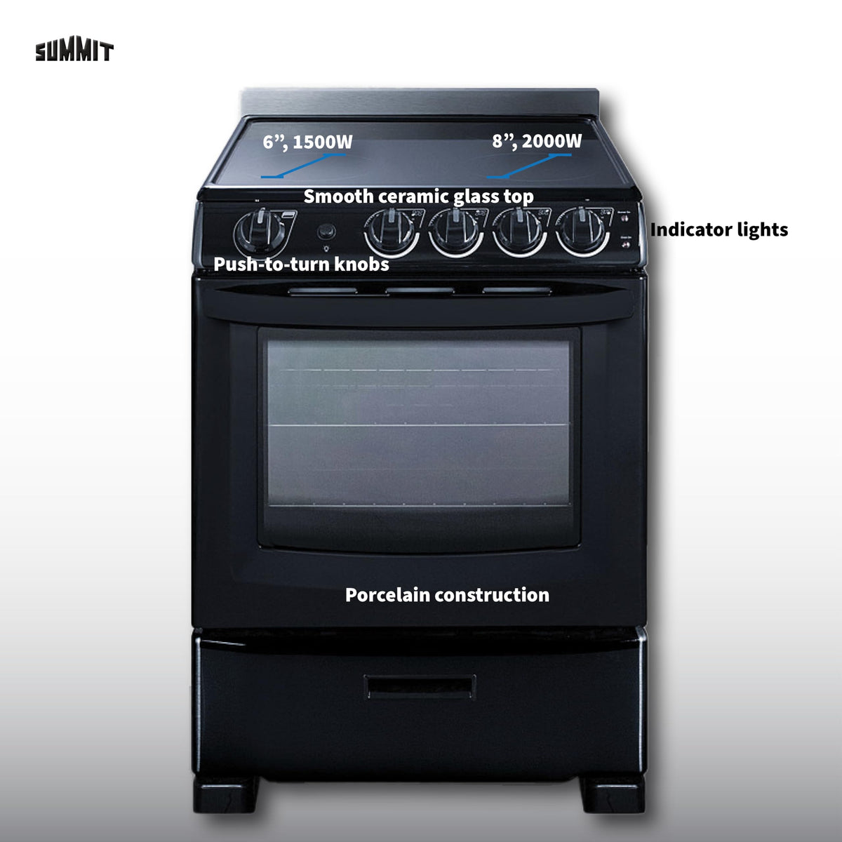 Summit Appliance Black / Freestanding / 2.9 cubic_feet Freestanding Ranges