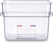Araven Polycarbonate Square Food Container, In-Mold Label, 12 qt, Clear