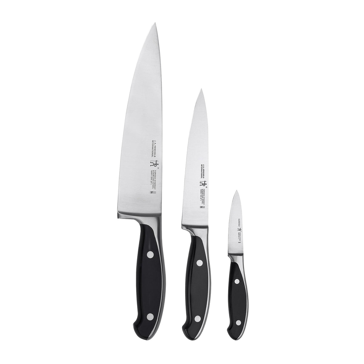 Forged Synergy 3-pc Starter Knife Set by HENCKELS – 3-pc, Stainless Steel, Black/Stainless Steel, Pack of 3, Model 16021-000