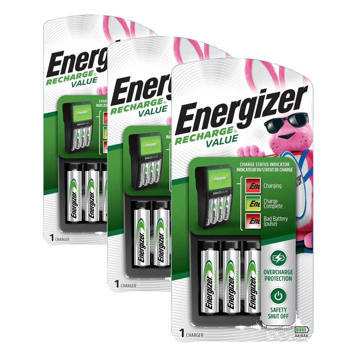 Energizer 1 COUNT (Pack of 3) / Battery Charger / AA & AAA Battery Chargers