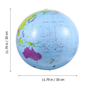 Inflatable Earth Globe Beach Ball PVC Air Inflation English Globe for Geography Teaching by Beavorty – 30.00X30.00X30.00cm/11.79X11.79X11.79", Sky-blue