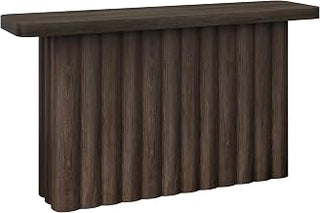 Henn&Hart 55" Fluted Modern Console Table, Sofa Table, Heritage Oak