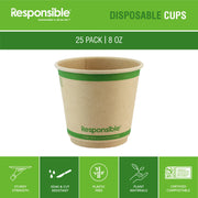 Responsible Products Brown / 25 / 8 oz (25 Count) Cups