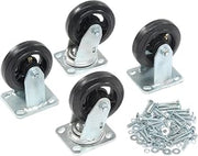 Global Industrial Mold-On Rubber Caster Kit 2 Swivel, 2 Rigid, 5" x 1-1/2"